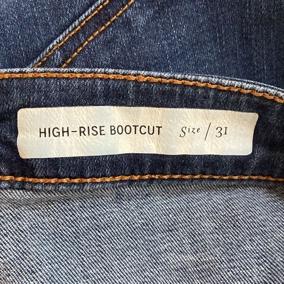Pilcro & The Letterpress Dark Wash High Rise Button Hem Bootcut Jeans Size 31 - Picture 9 of 11